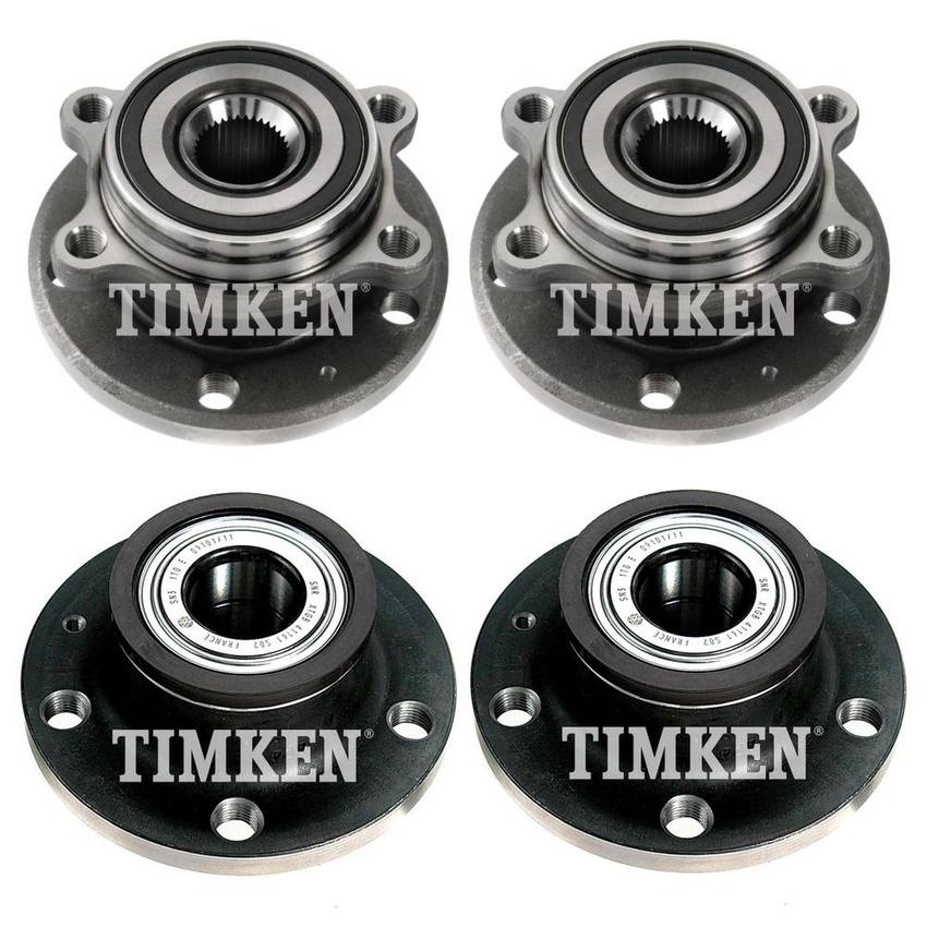 Audi VW Wheel Bearing and Hub Assembly Kit - Front and Rear 5K0498621 - Timken 2875591KIT